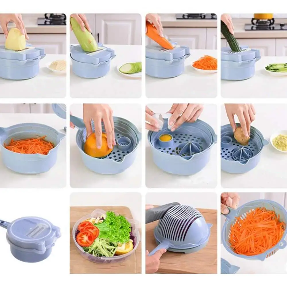 

Multifunctional vegetable cutter onion crusher with strainer kitchen accessories fruit and vegetable chopper grinder slicer
