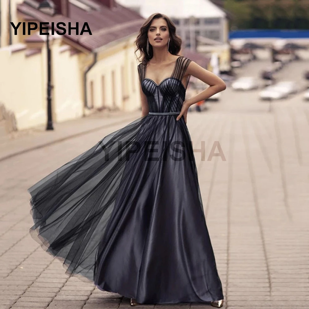 

2021 New Sweetheart Evening Dress Backless Sleeveless A-Line Floor Length Sweep Train Prom Party Gown robe de soirée de mariage