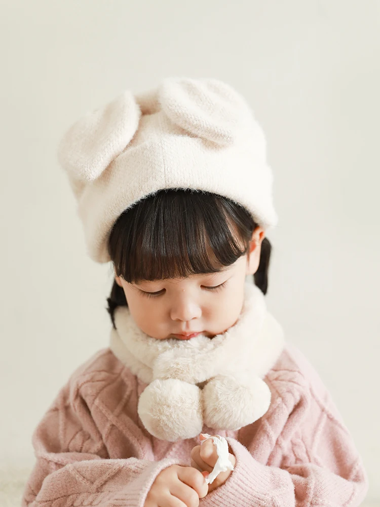 Зимняя вязаная шапка для девочек трехмерная игривая детская ветрозащитная