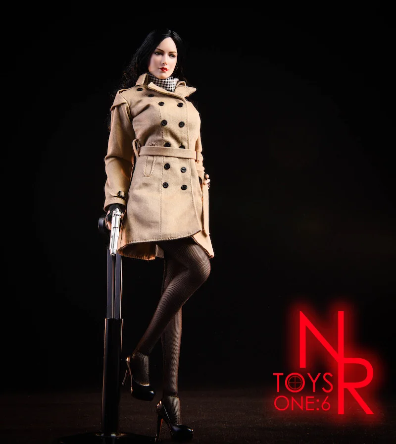 NR19 1/6 масштаб женская фигура одежда Ada Wong Тренч пальто и обувь и чулки и пистолет Модель для 12 дюймов рисунок