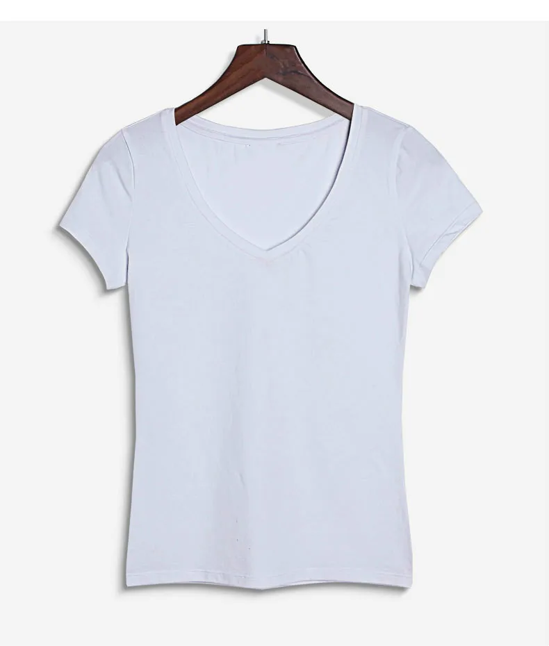 Модальные Короткие рукава с v-образным вырезом короткие футболки Летние размеры
