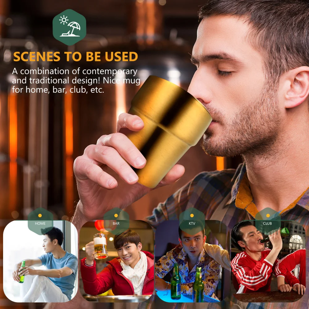 

Travel Drinking Mug Stainless Steel Whisky Cup Beverage Tumbler Beer Cup