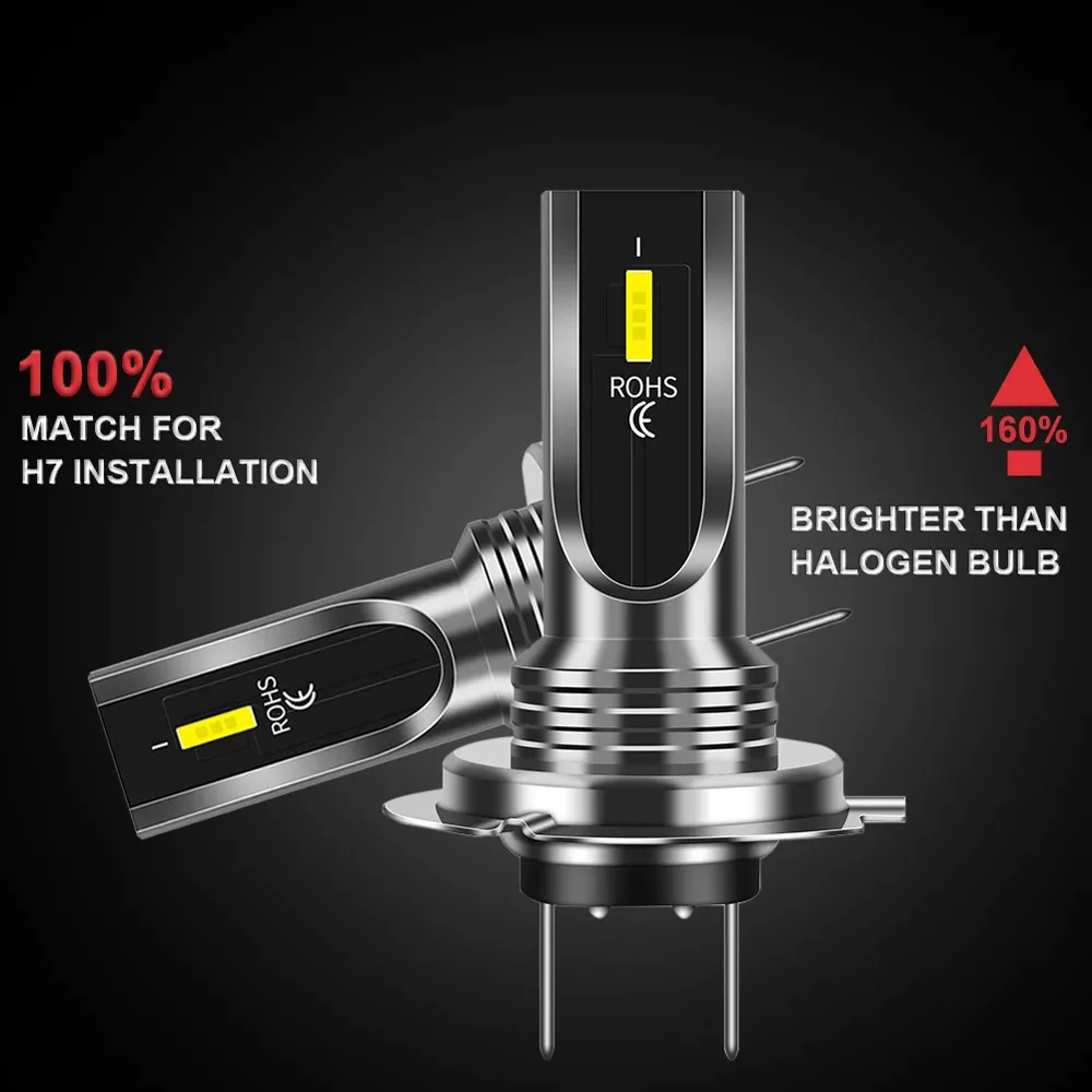 

2pcs H7 LED Headlight Fog Light Car Ruining Signal Lights Replace Lamp Bulbs Beam Ice Blue Canbus Error Free 8000K Headlamp