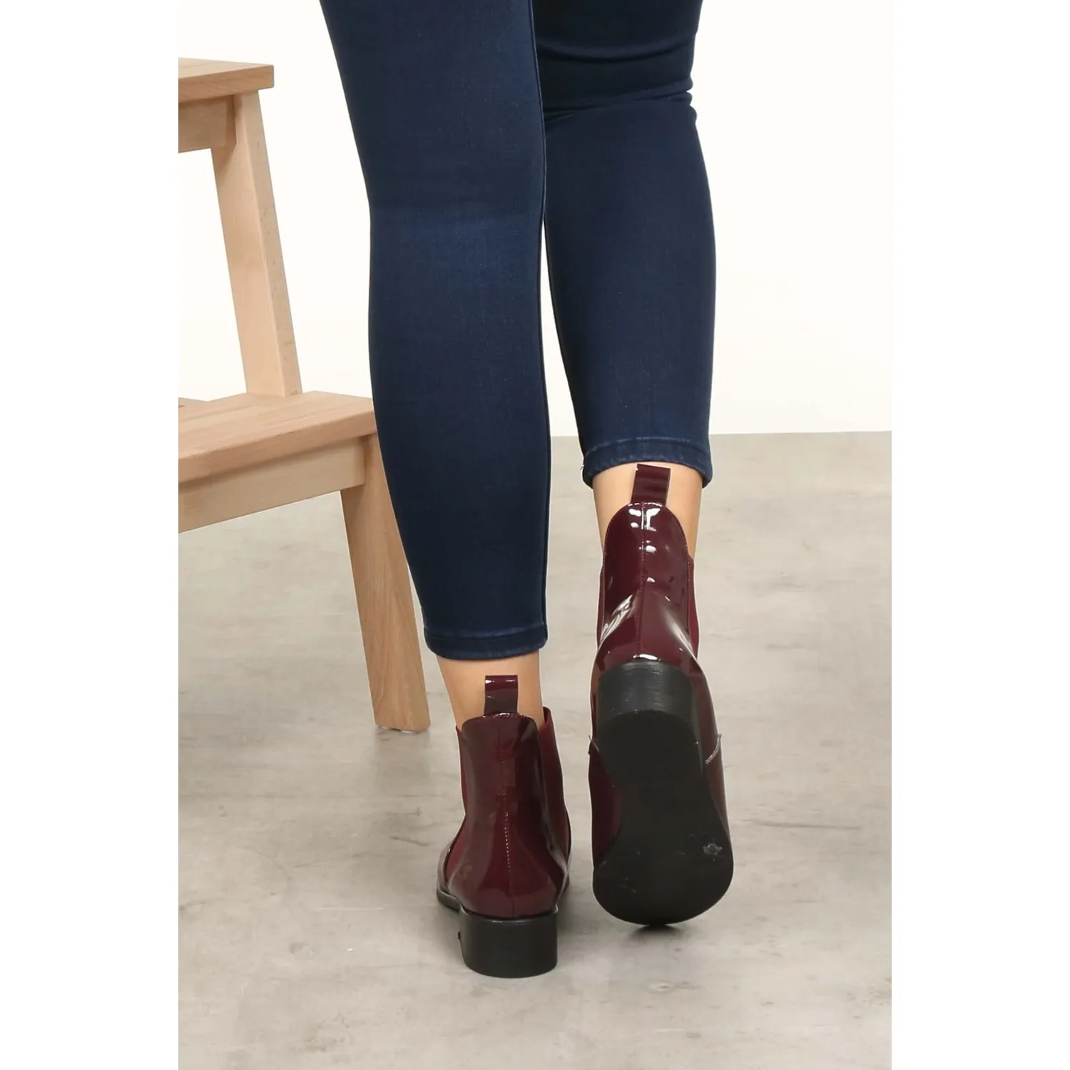 

Mio Gusto Celina Maroon Japanned Leather Boots