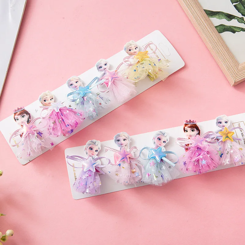 

Заколка для волос Disney «Холодное сердце», мультяшный зажим для волос с юбкой Анны, Детские аксессуары для волос, подарок на праздник