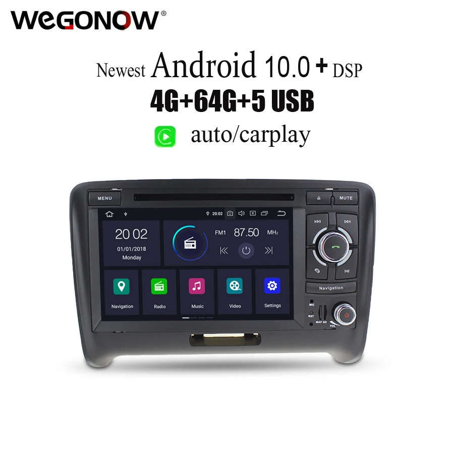 DSP IPS PX6 Android 10 4 Гб ОЗУ 64 ПЗУ автомобильный DVD плеер GPS карта Bluetooth 5 0 RDS радио wifi