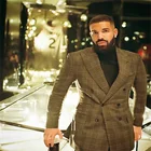 Цельнокроеные мужские костюмы, британский клетчатый двубортный приталенный наряд на заказ, красивое деловое пальто