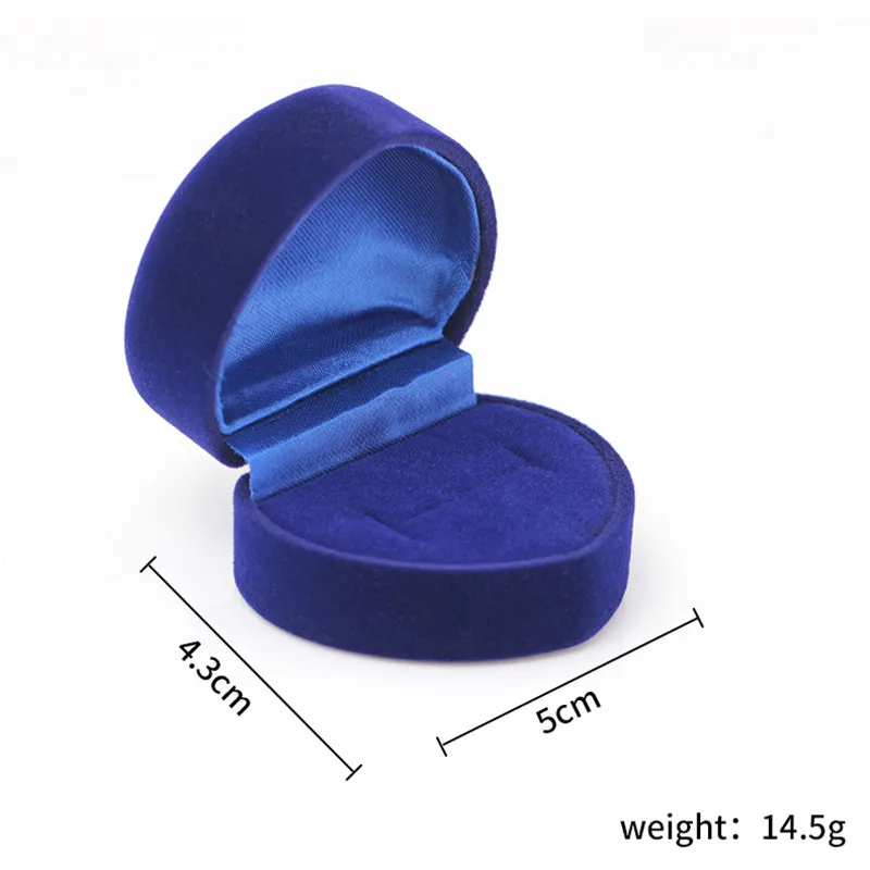 blue heart 1 шт. квадратный Свадебные бархатные серьги кольцо коробка ювелирных изделий Дисплей Чехол Держатель подарочные коробки удивительный Органайзер - Цвет: blue heart