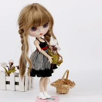 muziwig blyth doll hair wig diy doll accessories yellow color curly hair natural color doll wavy wig for girl diy doll