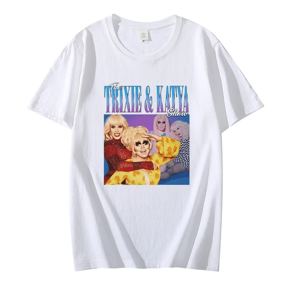 

Trixie Katya Vintage Retro Design women's T Shirt Graphics Print T-shirts with Short Sleeves Streetwear Men loose Tees Tops