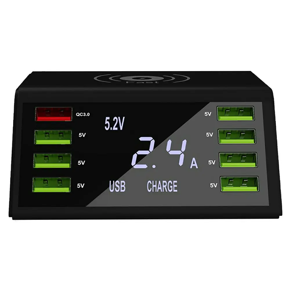 

BQC 3.0 10A Mobile Phone Wireless Charger LED LCD Screen Strong Shell Inverter Charger Digital Display