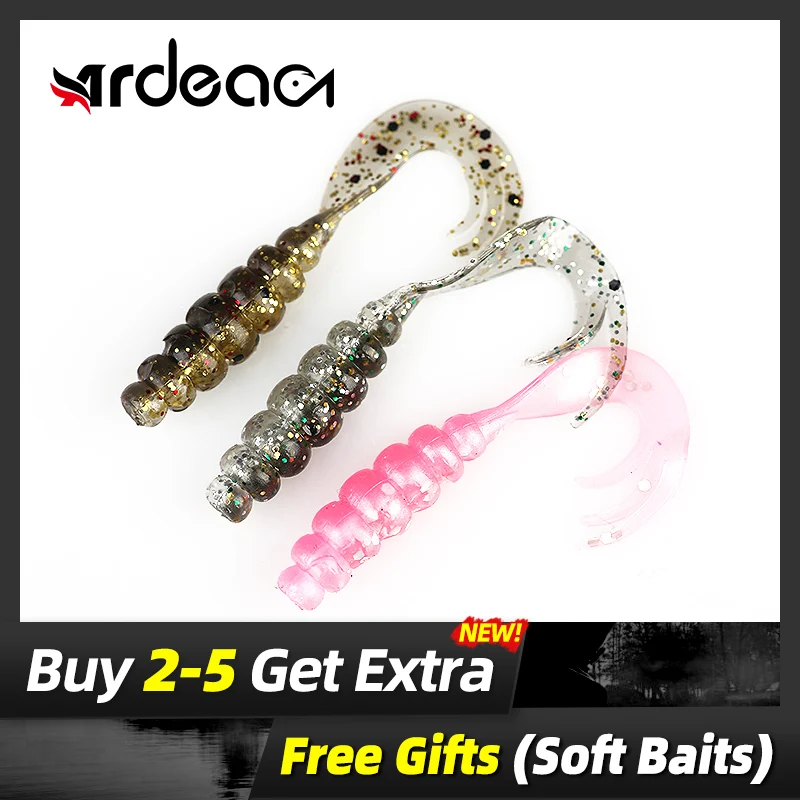 

Ardea Soft Lures Silicone Bait 10pcs 4243mm 0.8g Artificial Worm tail Swimbait Wobblers Carp Double Color Fishing Tackle
