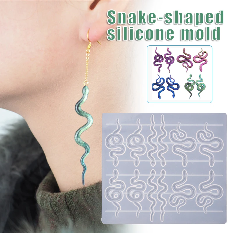 

Серьга со змеями силиконовый трафарет для изготовления ювелирных изделий из эпоксидной смолы
