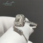 Inbeaut 925 серебро 2 ct отличное изумрудная огранка D Цвет пройти Diamond тесты Муассанит кольцо новое поступление Свадебные ювелирные изделия для женщин