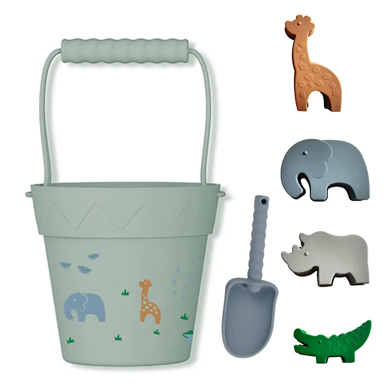 Juguetes de verano con lindos modelos de animales para ni&ntilde;os, juego de herramientas de molde de arena de Duna de goma, juguetes de ba&ntilde;o para beb&eacute;s, juguetes para nadar-1