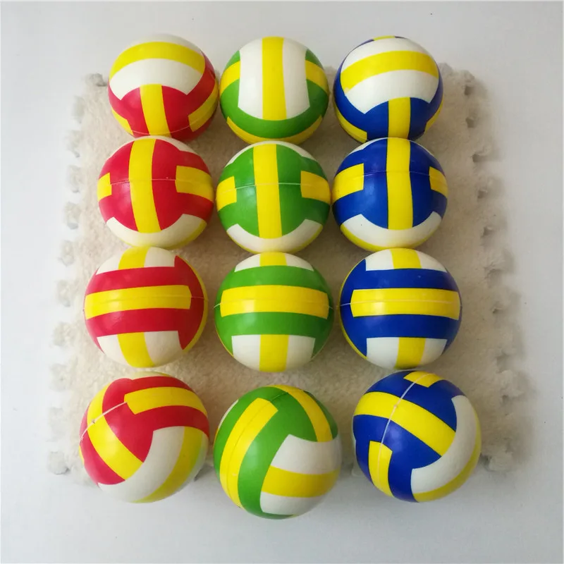 volleyball 12 шт. 6,3 см Антистресс мяч рельеф футбол, баскетбол, бейсбол, теннис мягкие поролоновые резиновые игрушки для Chrildren - Цвет: volleyball