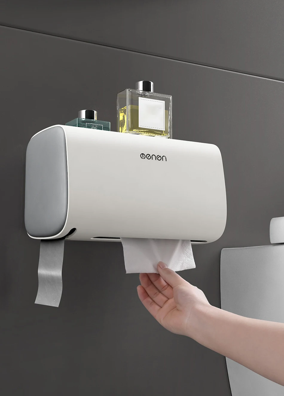 Wonderlife Bathroom Waterproof Toilet Paper Holders Wall Mounted Storage Box Double Layer Plastic Paper Holders
