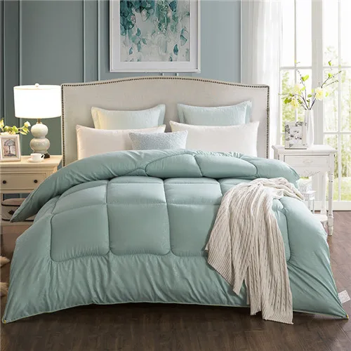 light green 220*240150*200 зимнее толстое пуховое одеяло красочное толстое одеяло с набивкой лоскутное одеяло Теплый зимний лежак покрывало серое постельное белье - Цвет: light green