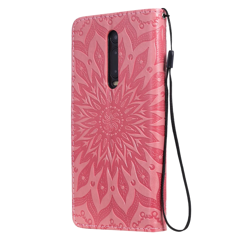 Роскошный кожаный чехол книжка с подсолнухом для Xiaomi 9T 9 7 8 Redmi K20 Pro GO Note 4X накладка