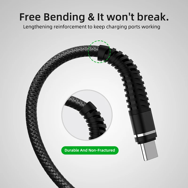 Usb type C весенний спиральный кабель для Xiaomi Redmi Note 7 mi 9 Быстрая зарядка синхронизации данных USB C кабель для samsung Galaxy S9 Oneplus 6T