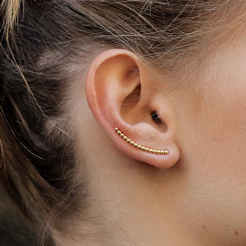 

Aide 925 Sterling Silver Stud Earring For Women 2021 Trend Gift Round Bead Earrings Ear Climber Luxury Jewelry Pendiente Brincos