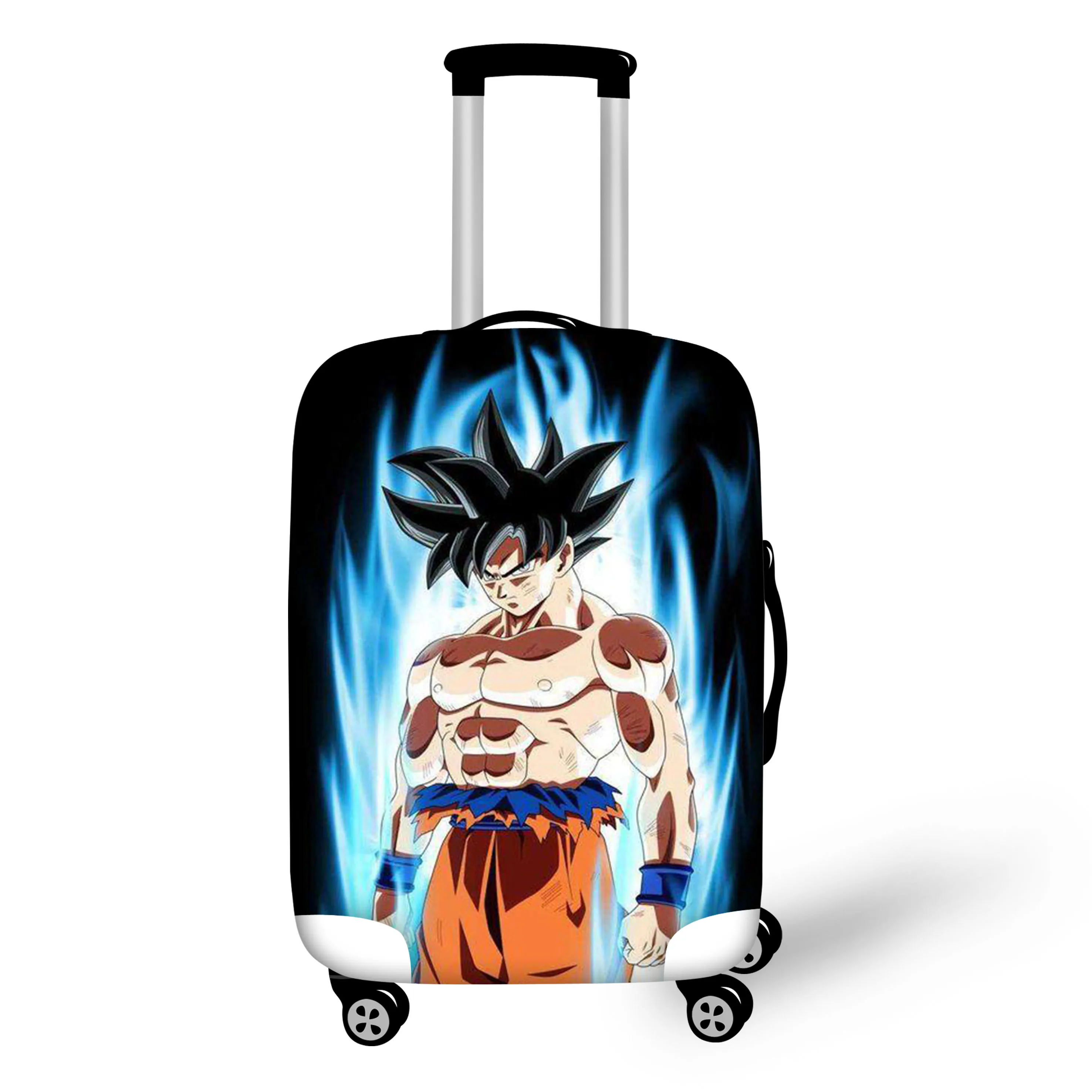 Защитный чехол ELVISWORDS Son Goku Dragon Ball с принтами для багажа, набор с биркой, аксессуары для путешествий, пылезащитный эластичный чехол для чемодана - Цвет: QE003