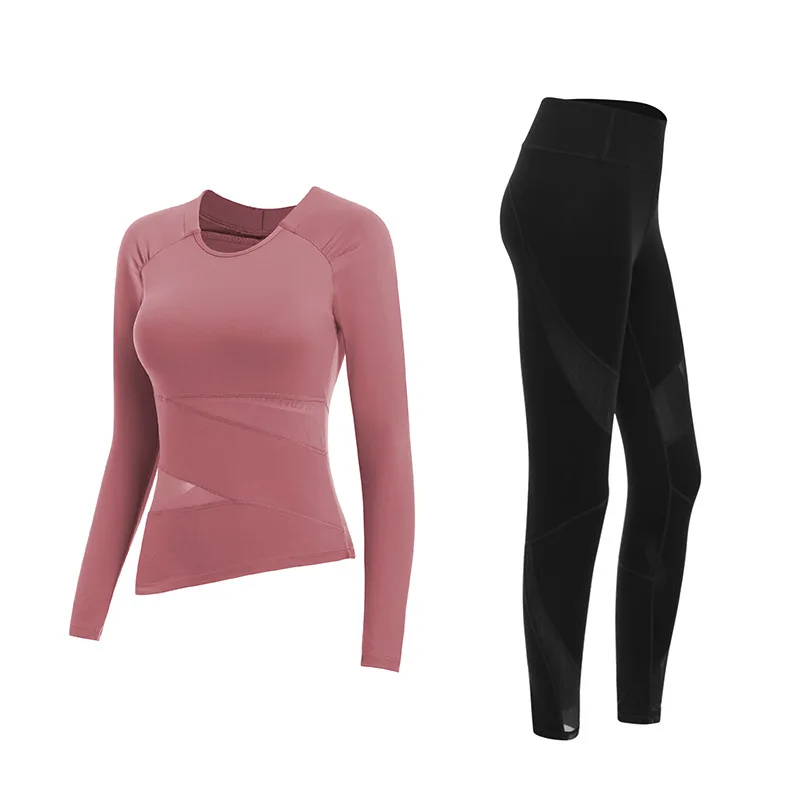 

Fitness sports suit women's running quick-drying top leggings leggings two-piece new yoga suit