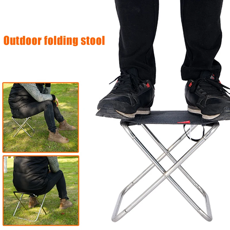 

Wholesale Stainless Steel Spring Folding Stool Outdoor Fishing Camping Barbecue Folding Stool Chair ED889