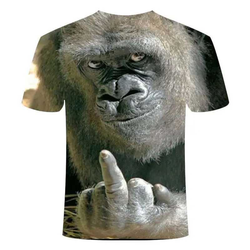 Мужская футболка с нарисованным животным орангутанг или обезьяна 3D рисунком