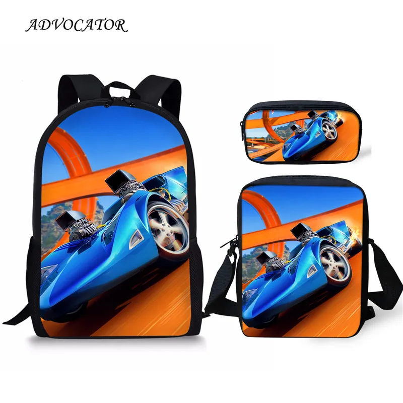Fashion New Women Backpack Wheels Racing Car Design Teenager Students School Bag Boys Large Capacity Shoulders Travel Bag Plecak