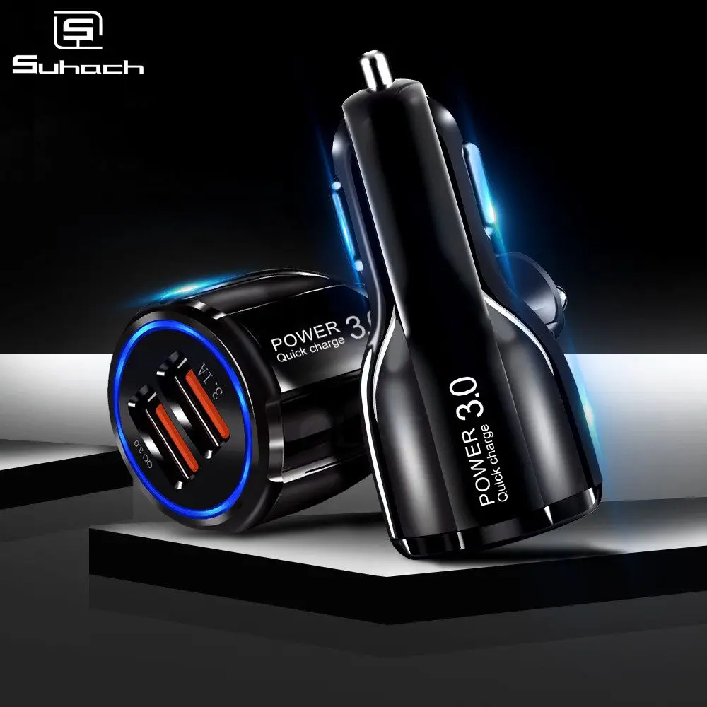 Автомобильное зарядное устройство Suhach Quick Charge 3 0 для iPhone Samsung Xiaomi адаптер быстрой