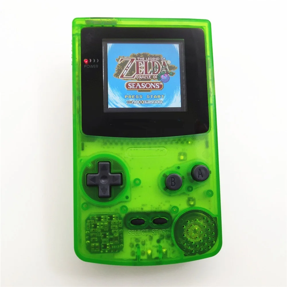 Прозрачный зеленый отремонтированный для игровой консоли мальчиков консоль GBC с