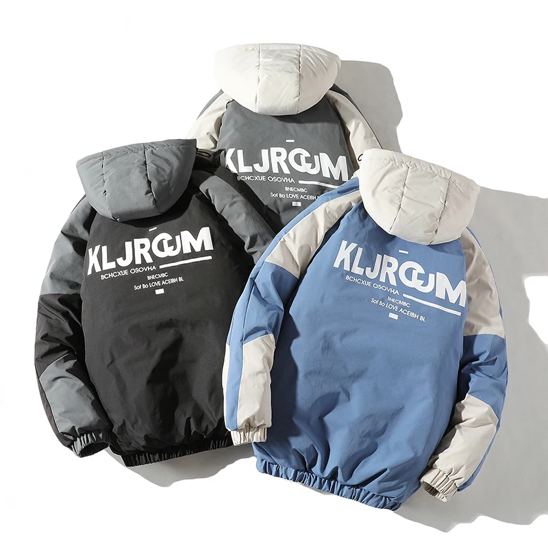 

FOJAGANTO Men Parka 2020 Winter Jacket Mens Thicken Hooded Windproof Parkas Overcoat Casual Man Warm Down Jackets Outerwear