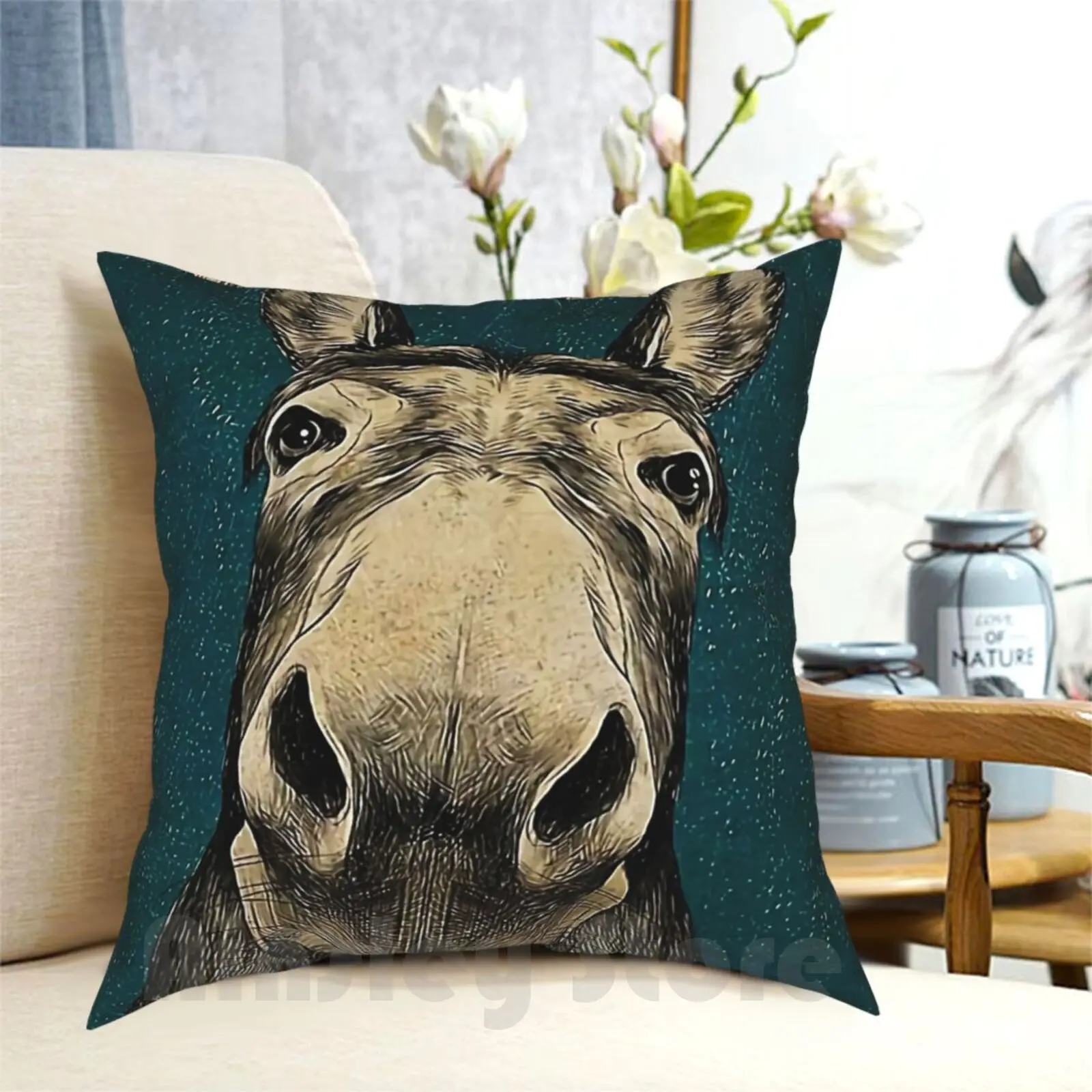 

Ослика Hello очаровательные щеки Подушка Чехол с принтом домашняя мягкая подушка DIY крышка животных Животные лошадь Nices крутая любовь Забавны...