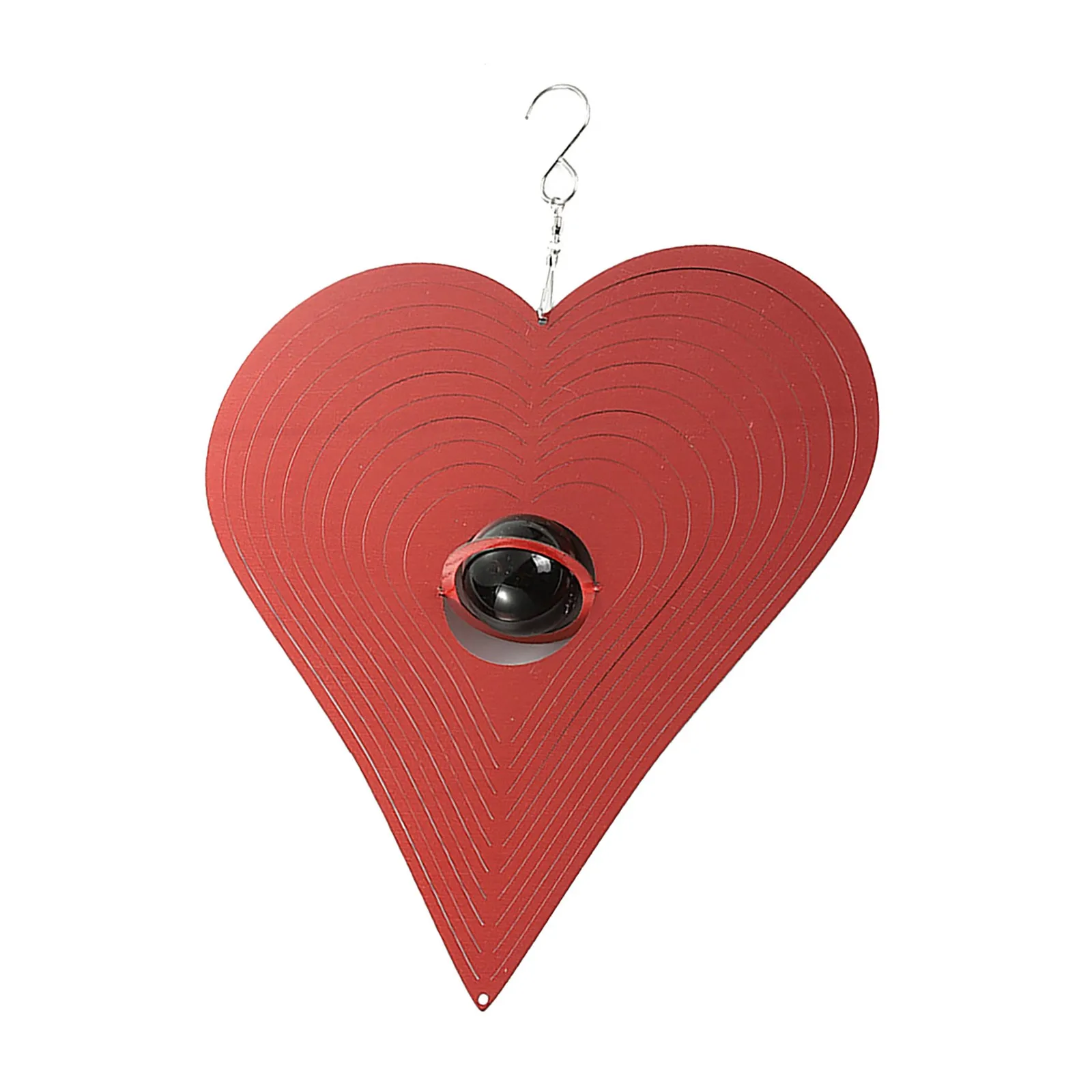 3DHeart красный любящее сердце ветра скульптуры висит ветряной колокольчик с