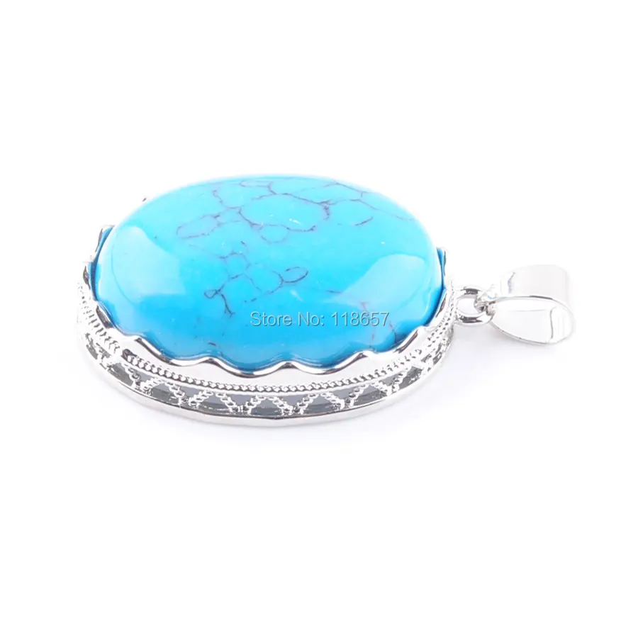 Синий Howlite Opalite Aventurine драгоценный камень с серебряным покрытием Овальный бисер