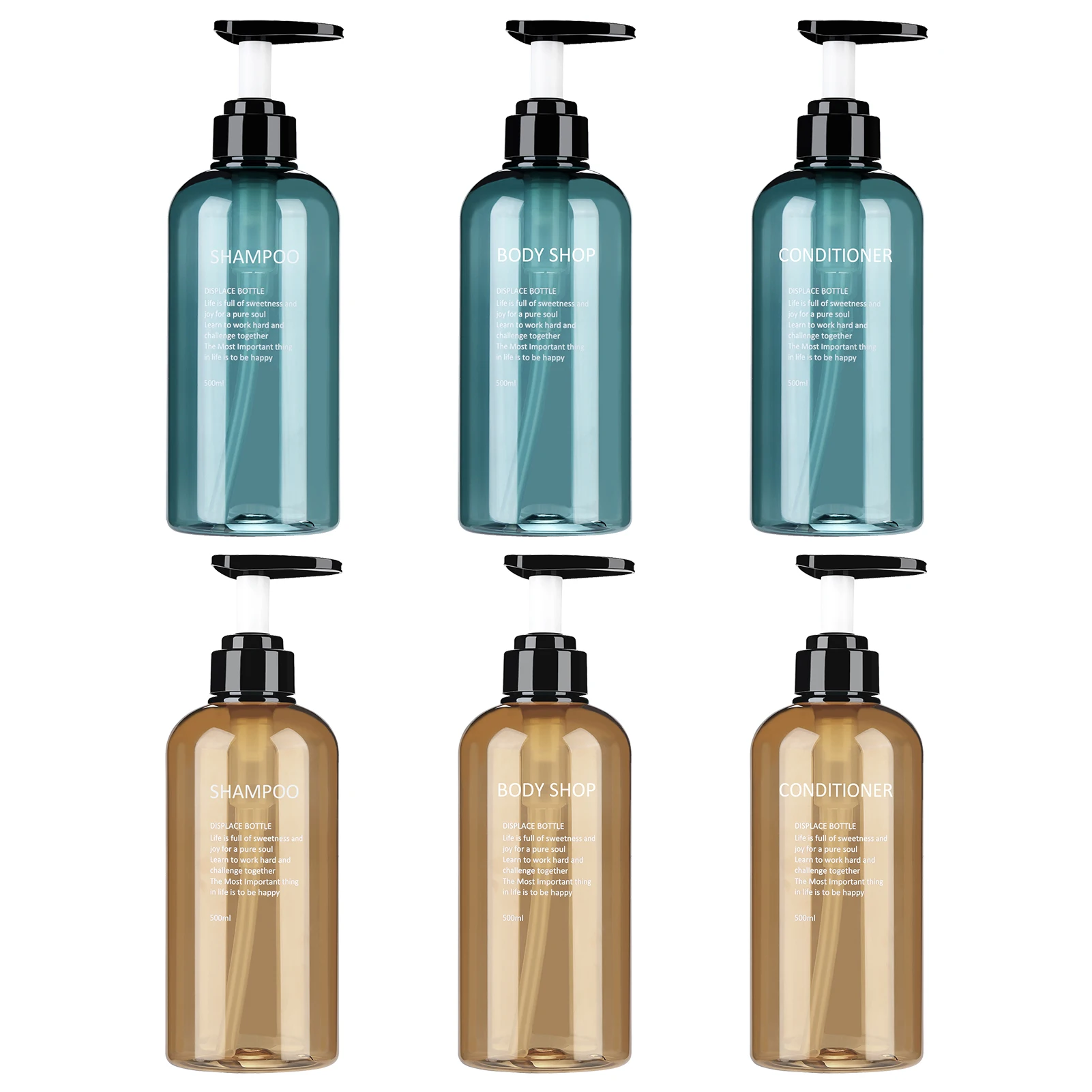 

3PCS 300/500ml Large-capacity Lotion Sub-bottling Set High-quality Press-type Shampoo Shower Gel And Conditioner Bottle Storage