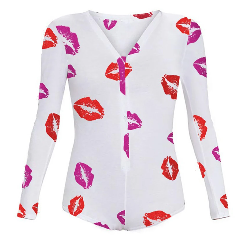 

Sexy Women Bodysuit Long Sleeve Deep V Neck Bodycon Stretch Leotard Crop Top Button Short Romper Pajamas Women Jumpsuit Overalls