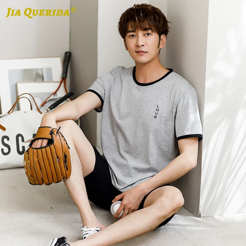 

Soft New Solid Pajama Man Set Man Clothes Pajamas for Man Crew Neck Short Sleeve Short Pants Summer Fashion Style Casual Style