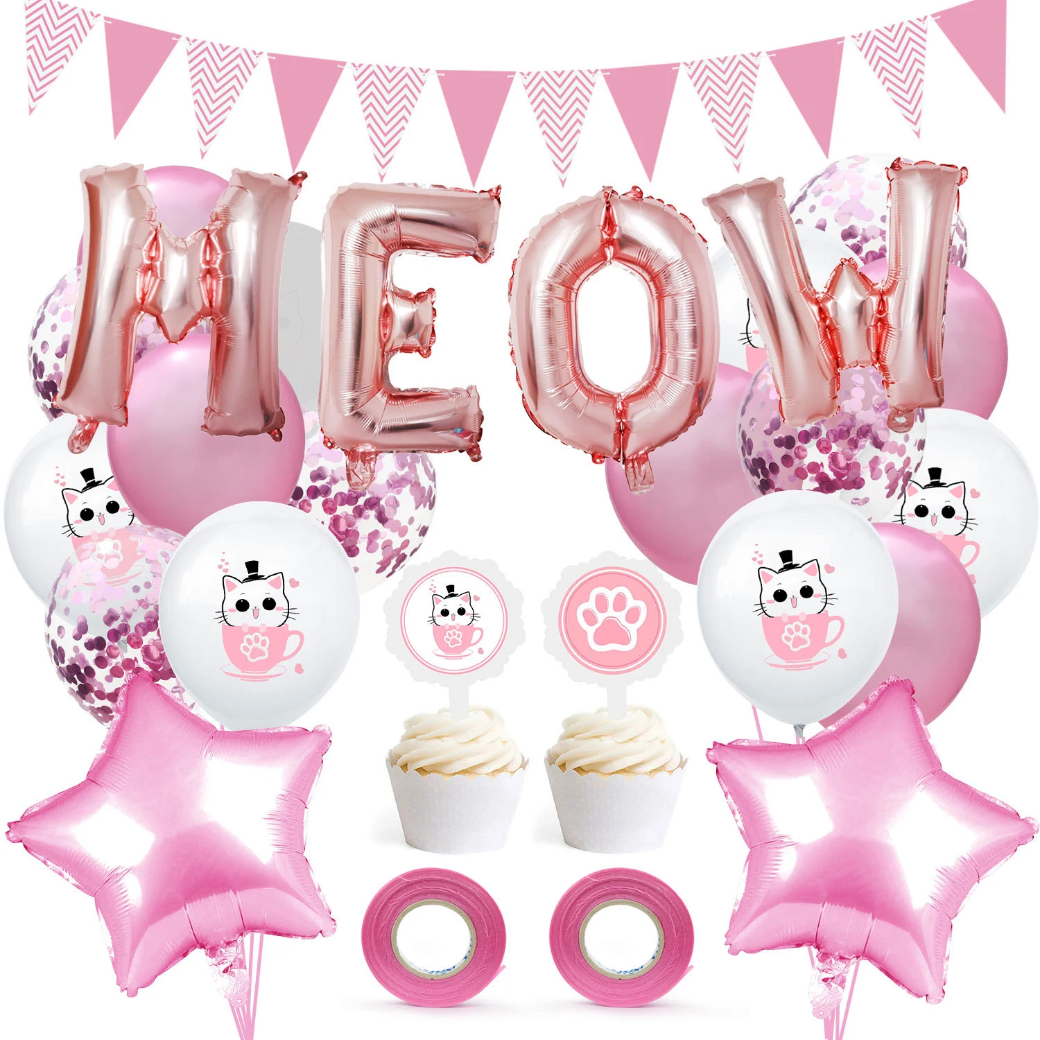 1 комплект DIY мультфильм кошка собака MEOW WOOF латексная Фольга Воздушный шар
