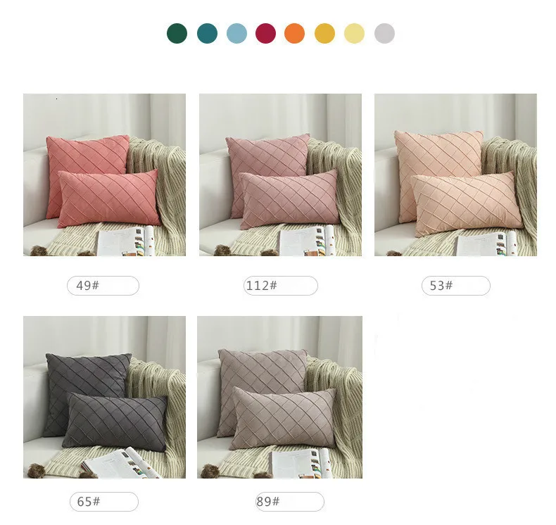 Modern Simple Nordic Pillow Cover Suede Checker Cushion Cover Decorative Pillows case For Seat Home Decorative Pillow Cover