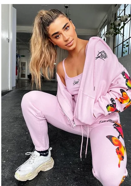 Женская одежда на тонких бретельках майка с низким вырезом + толстовка молнии