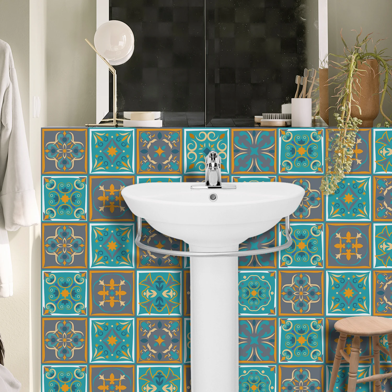 Популярная самоклеящаяся наклейка INS креативный узор домашний стол шкаф