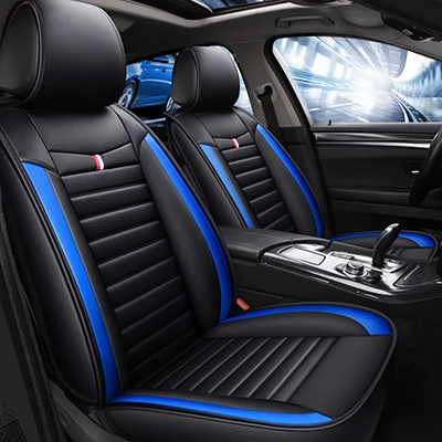 black blue Кожаный чехол на автомобильное сиденье для jeep grand cherokee Cherokee Renegade compass все модели автомобильные аксессуары - Название цвета: black blue