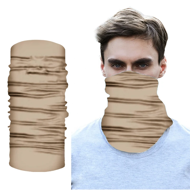 

Women Men Outdoor Sports Bandana Scarf Headwear Solid color Khaki Face Mask Riding Cycling Headscarf Tube Wristband Headband