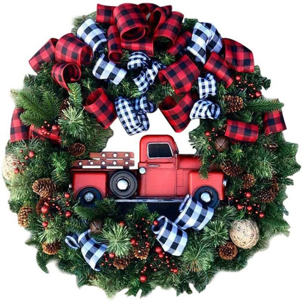 

30CM Creative Christmas Truck Berry Decor Wreath Home Front Door Window Wall Hanging Ornaments