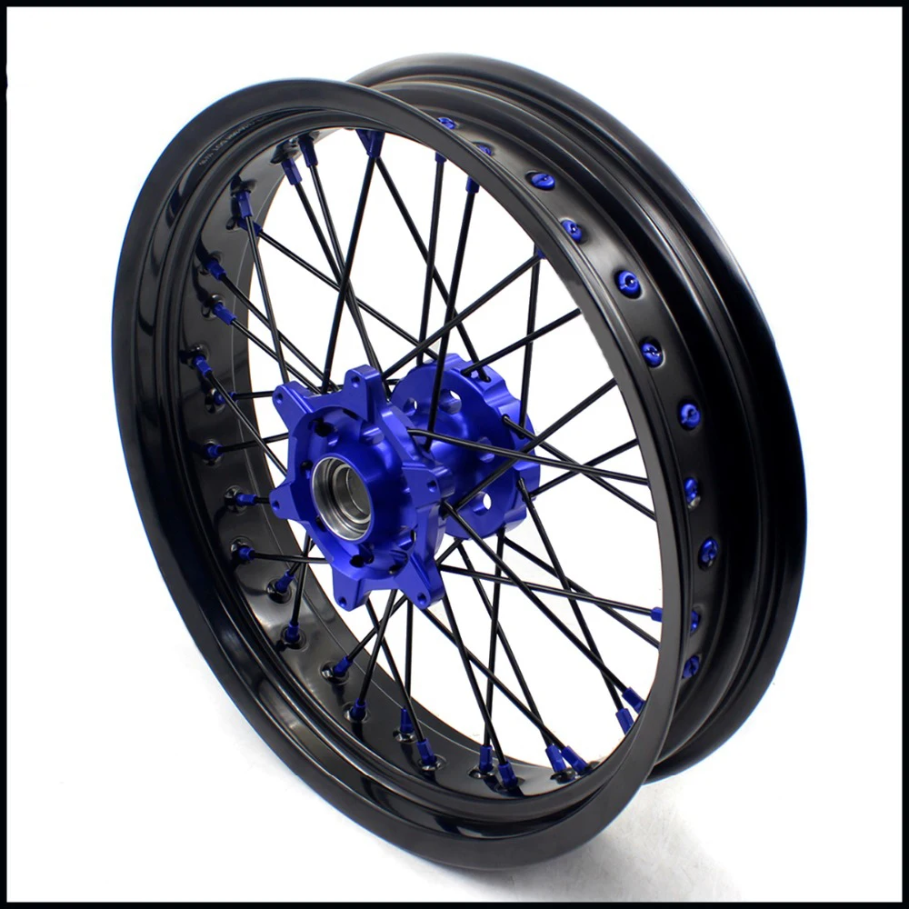 3 5/5 0 * 17IN. Колеса Supermoto диски набор для HUSABERG FE FC 125 250 350 450 501 2004 2014 синий ниппель