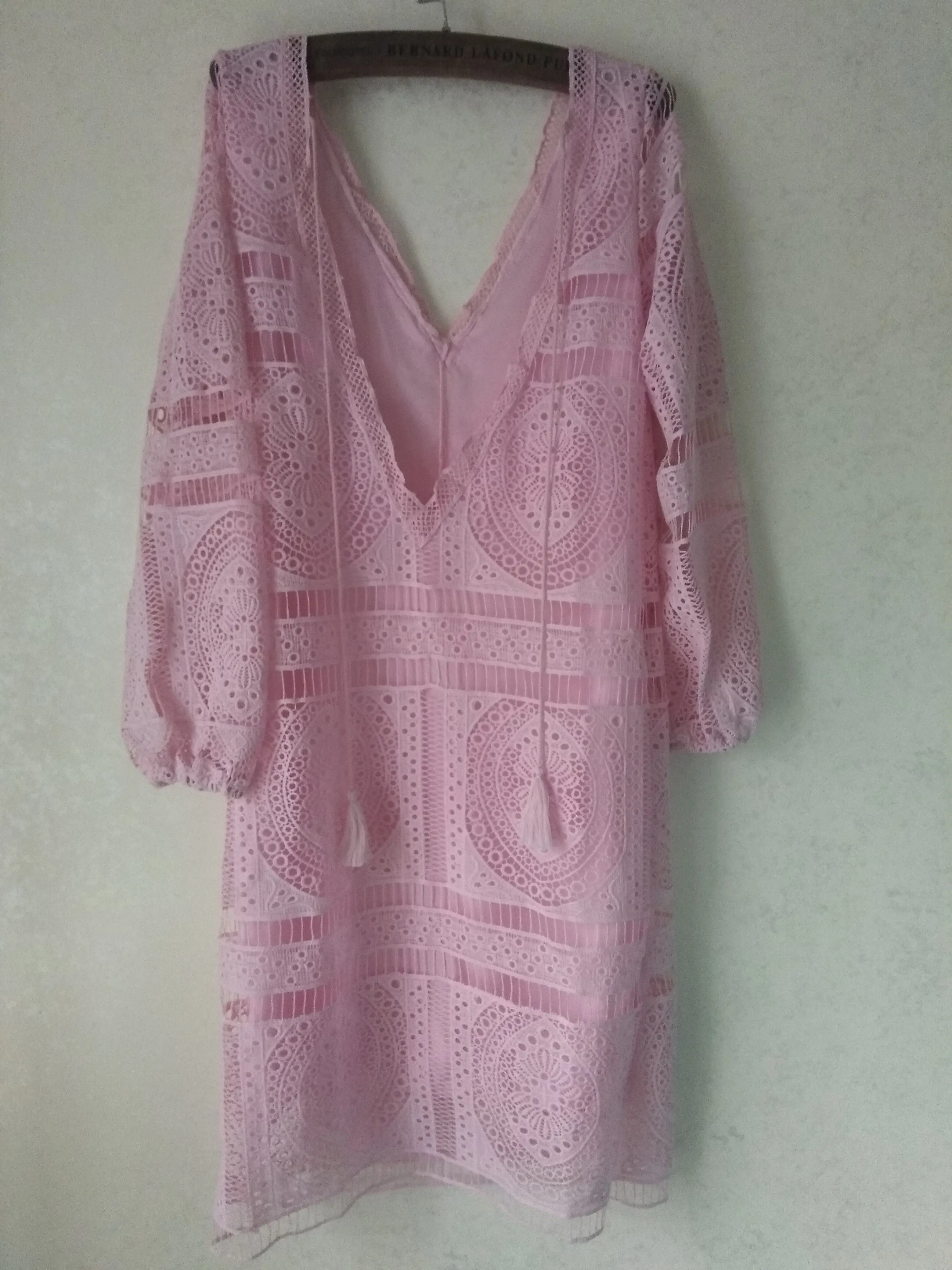 

Plus Size Beach Cover Up Woman Clothes Beachwear Dress Tunic Summer Saida De Praia Spot Perspective Hollow Loose Smock