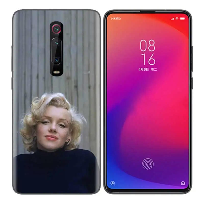 Черный мягкий силиконовый чехол-сумка для Xiaomi mi 9T CC9 Red mi 4 4X5 6 6A 7 7A Note Plus K20 Pro F1 Tampa Fall Marilyn Monroe t