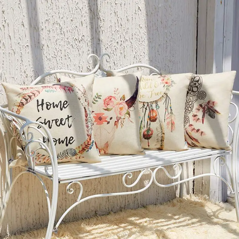 Набор из 4 декоративных наволочек в богемном стиле 18x18 дюймов для дивана